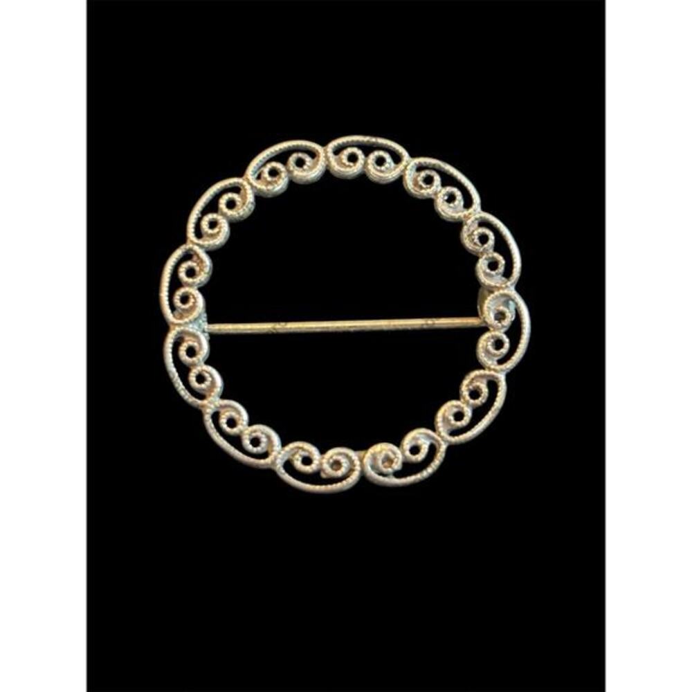 Vtg Delicate Beau Sterling Silver Wreath Lapel Collar Pin Brooch 925